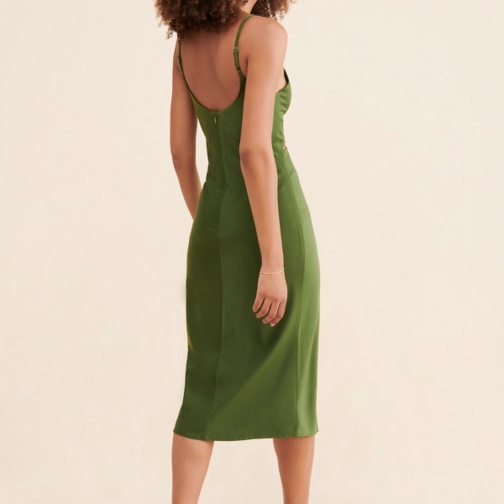 Satin Cutout Midi Dress - Picture 3 of 6
